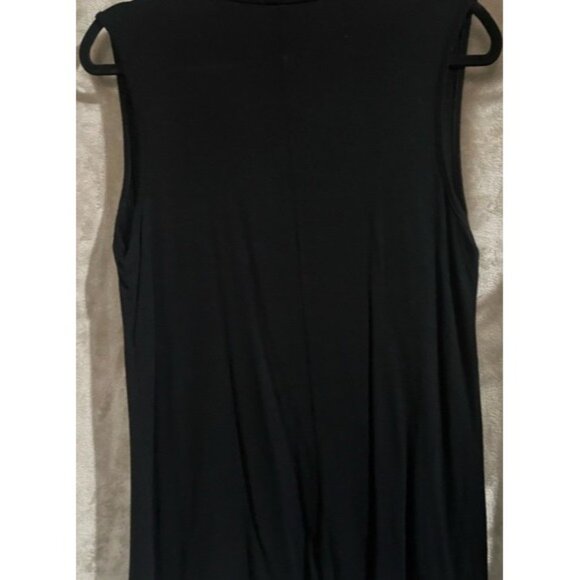 Jennifer Lopez Black Sleeveless Keyhole Neckline Choker Cut Top Tunic Collar Med - Picture 16 of 16